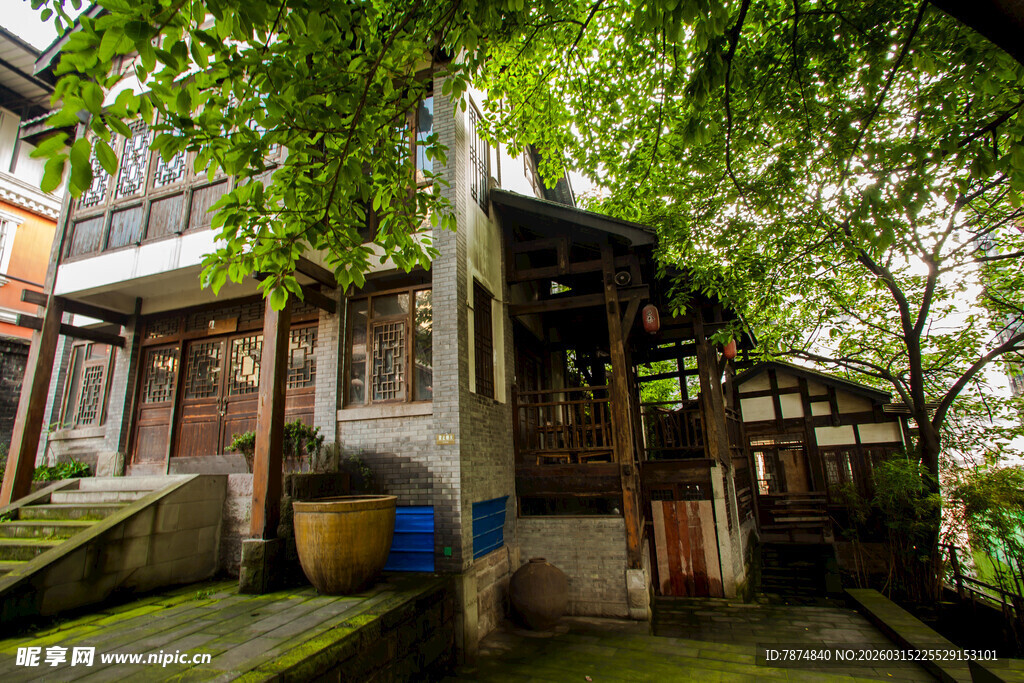 古雅庭院一角景致