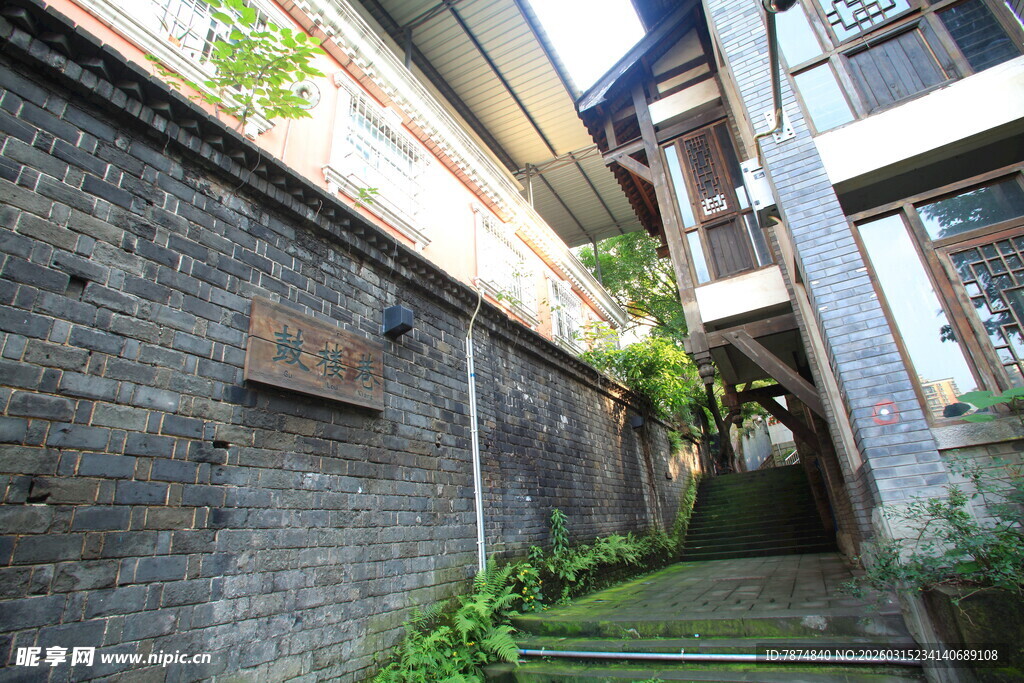 古巷石阶 静谧中式庭院一角