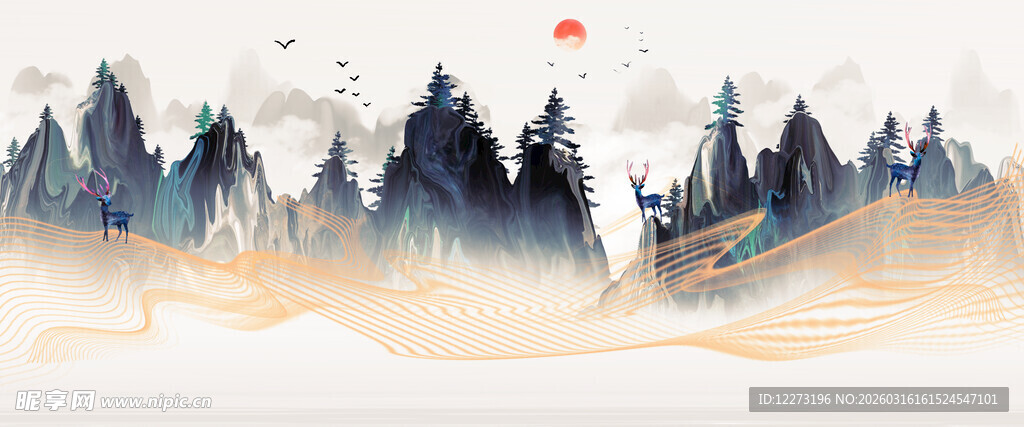 水墨山水间的壮丽风景