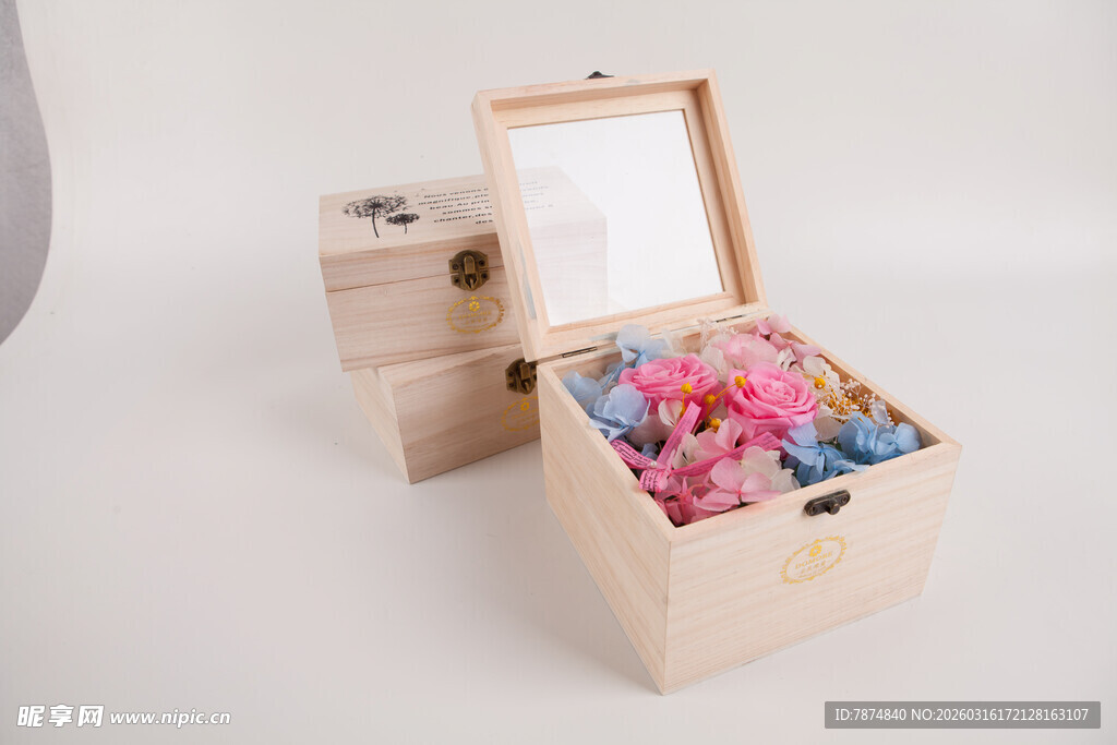 工艺品木质花盒 盛放缤纷浪漫