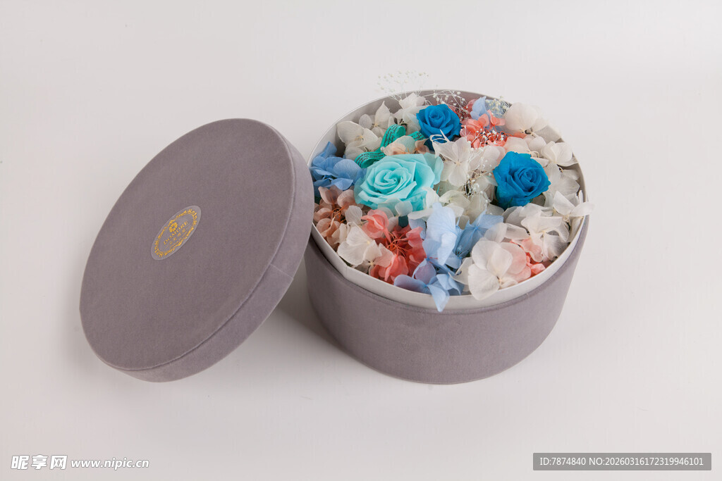 工艺品精美盒装多彩干花摆件