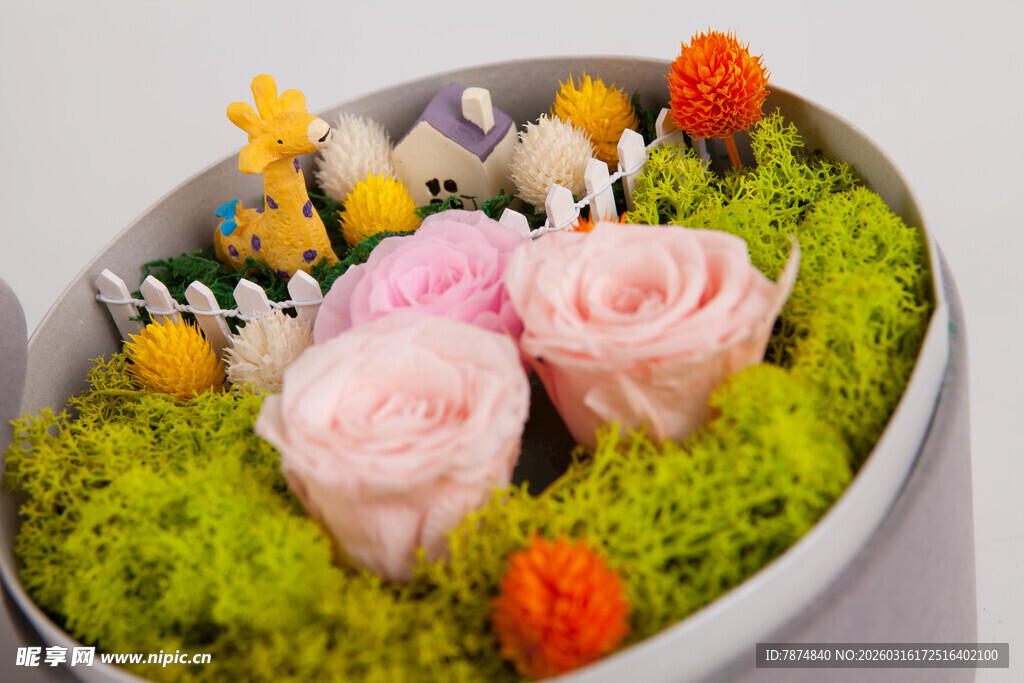 工艺品精致盆栽鲜花组合