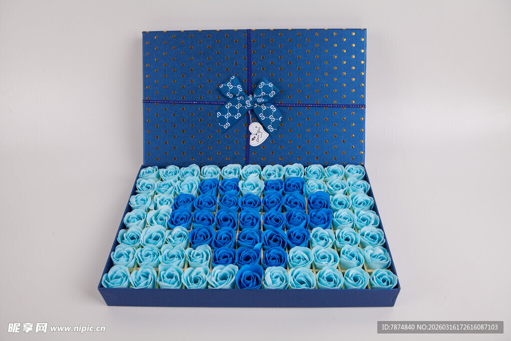 工艺品蓝色爱心立体贺卡