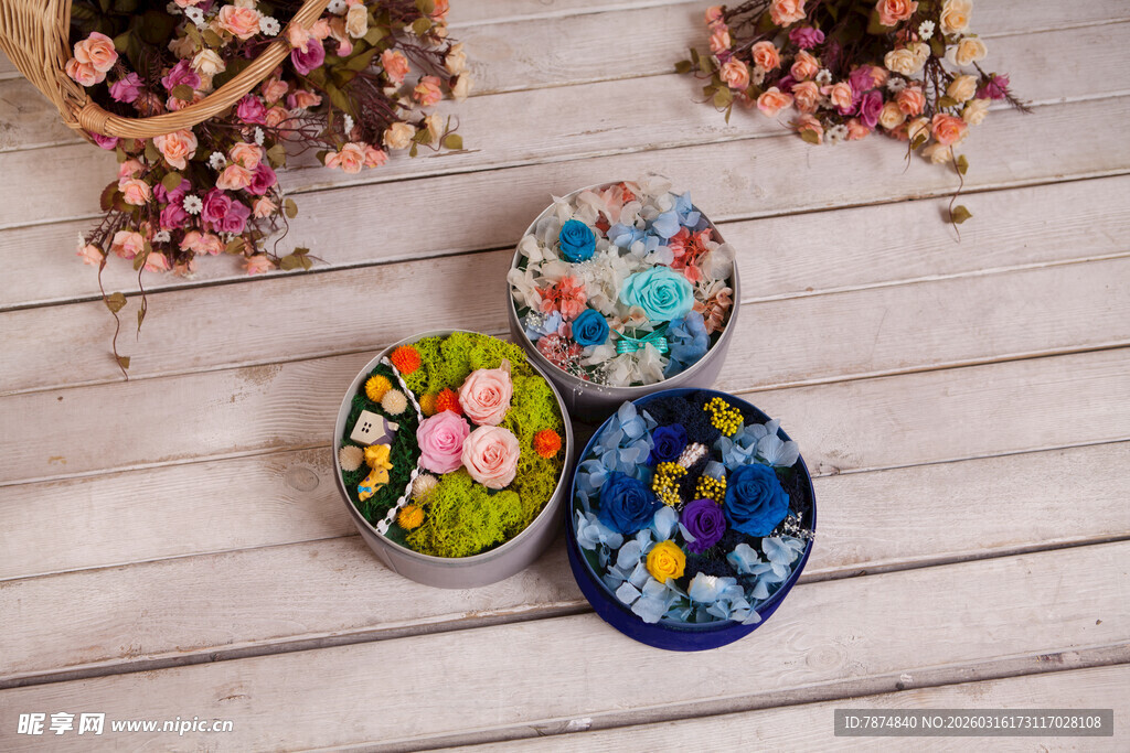 工艺品多彩花卉图案精美纽扣