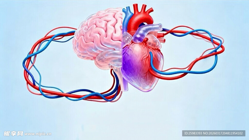 心脏结构与血管示意图