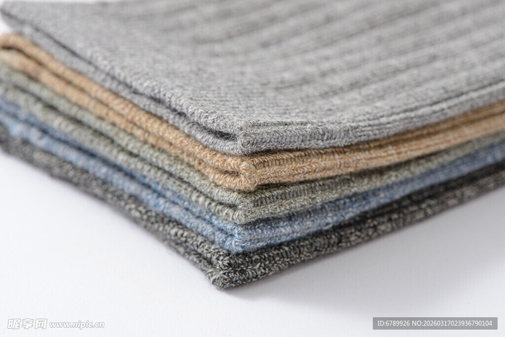 多彩叠放棉袜特写