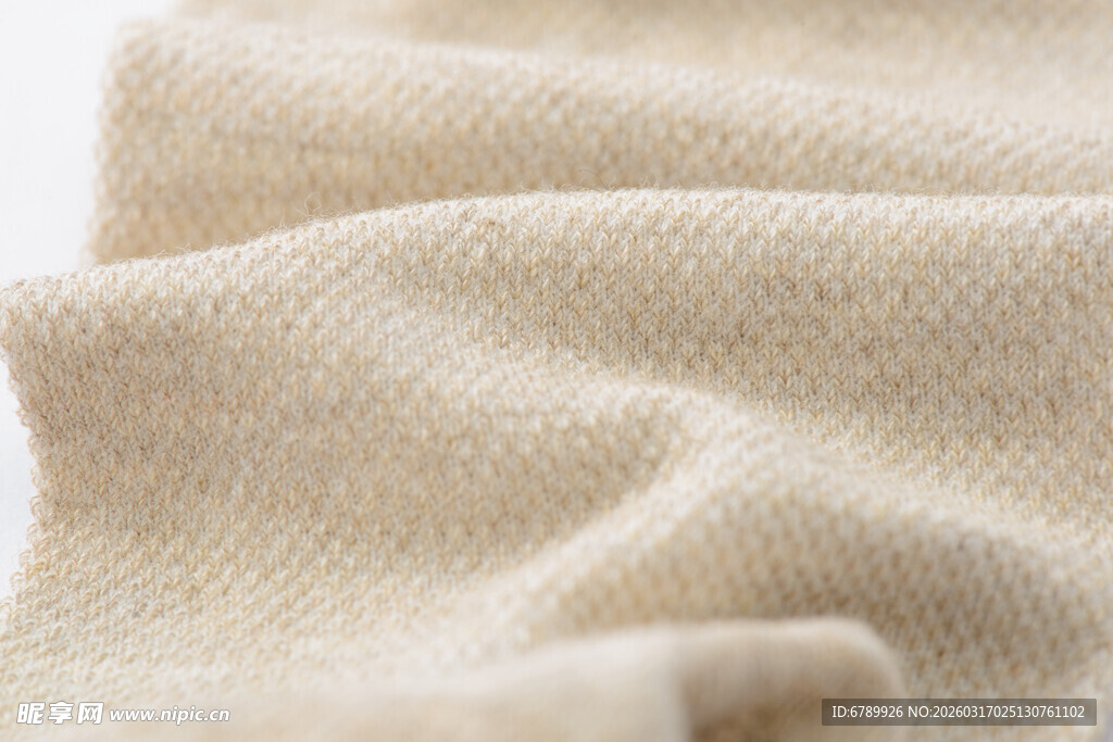 米白色柔软针织布料纹理