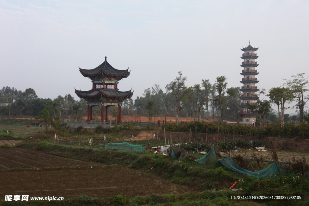 乡村中式古建筑景观