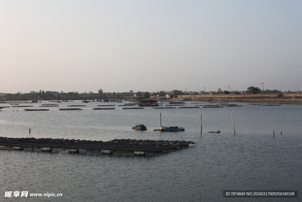 宁静港湾中的停泊船只