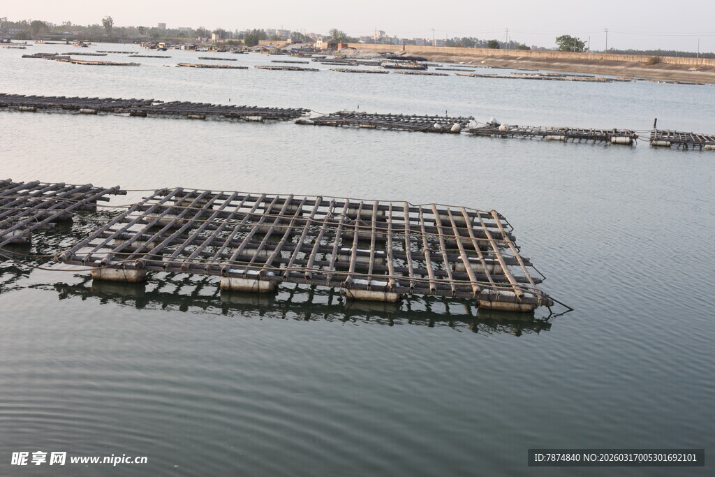 海上养殖浮排景观