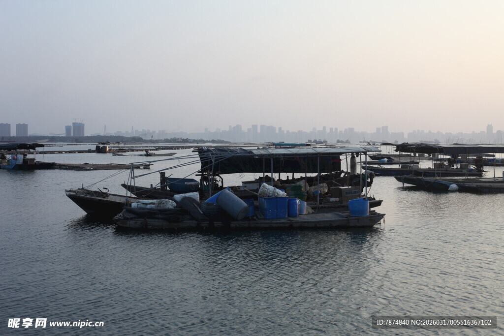 港口停泊的船只景象