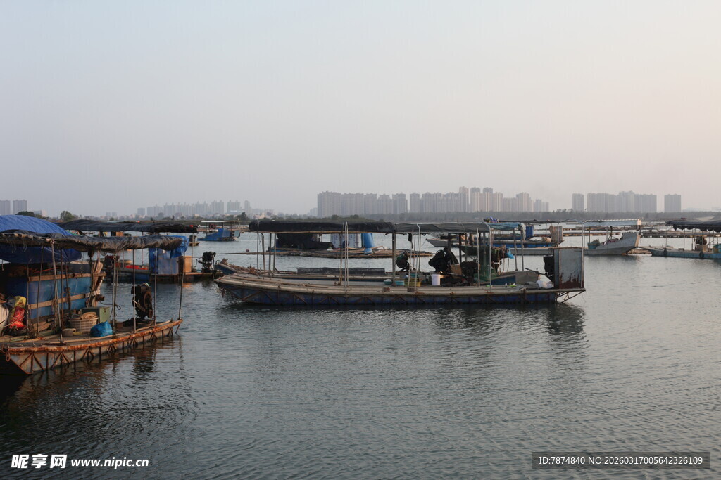 港口码头船只停靠景象