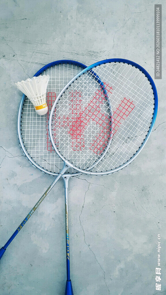 双羽毛球拍与羽毛球