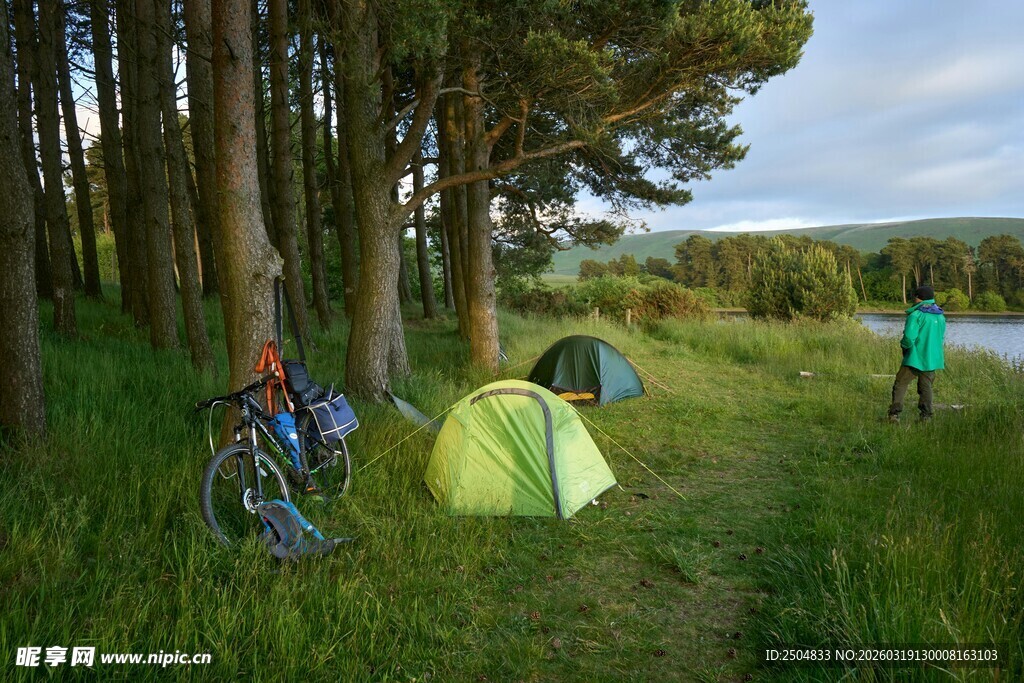 林间露营场景 享受户外时光
