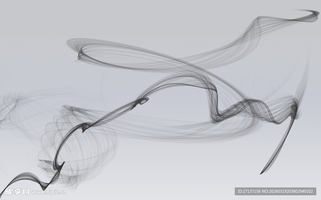 透明线条构成的抽象艺术形态