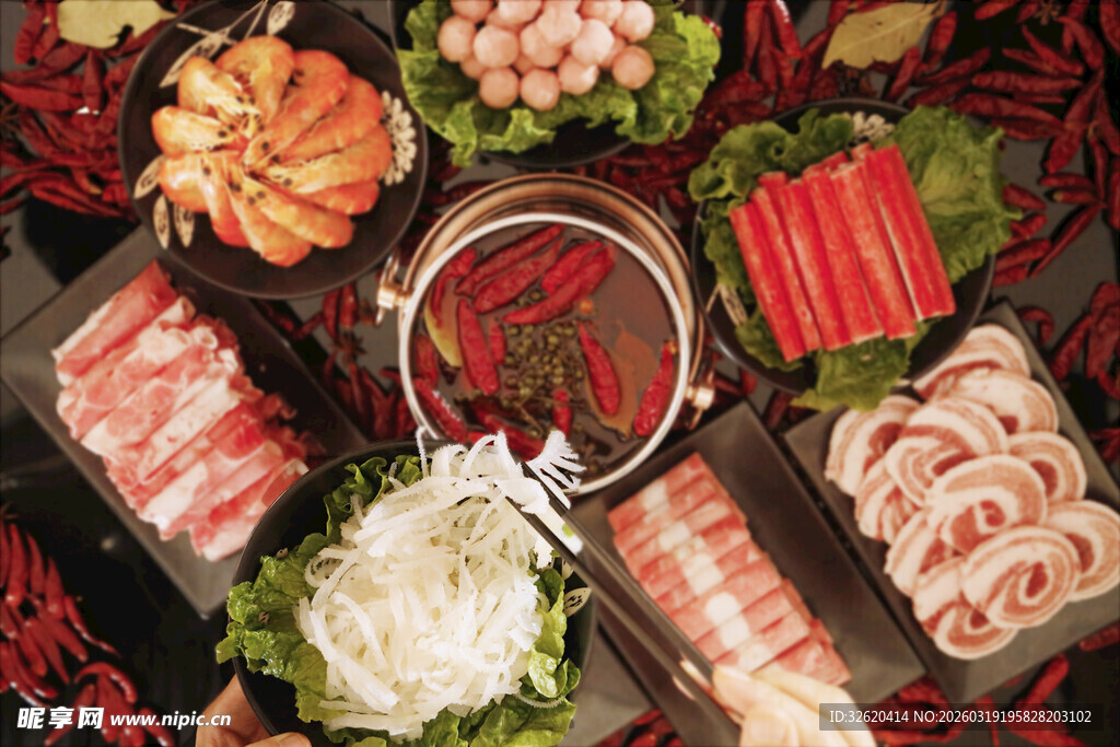 丰盛火锅食材