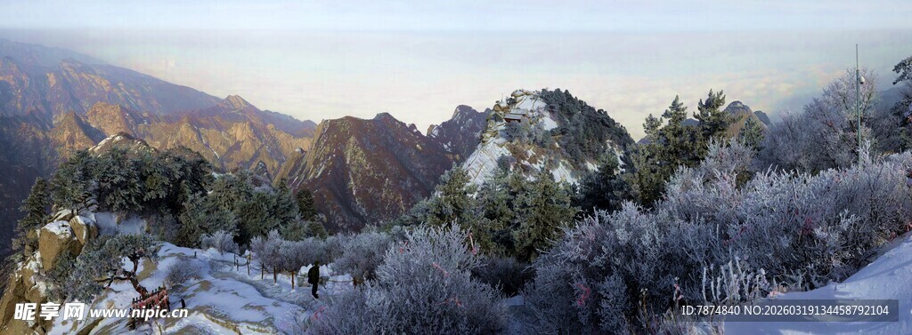 雪覆山峦 冬日山林美景