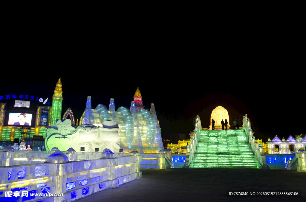 梦幻冰雕夜景