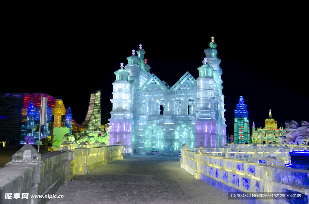 梦幻冰雪城堡灯光秀