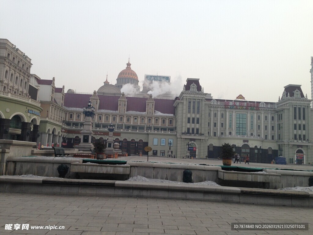 欧式建筑群广场风景