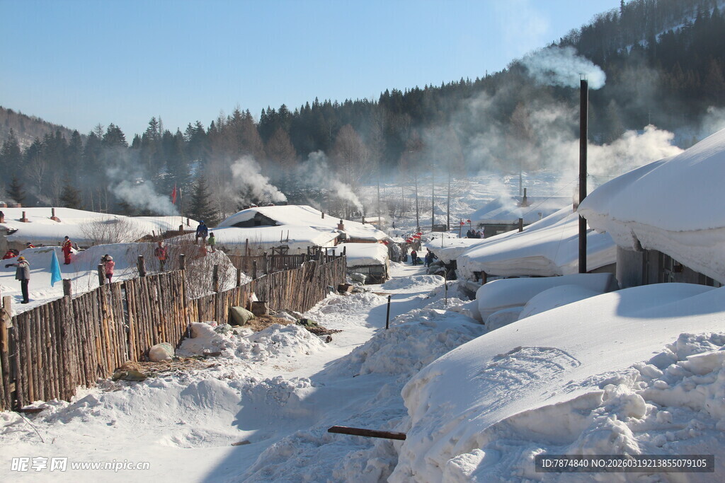冬日雪乡村落美景