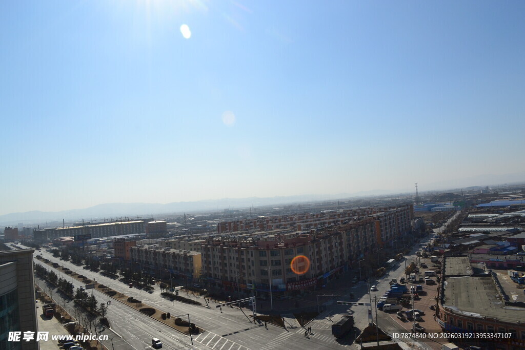 城市高空俯瞰景象