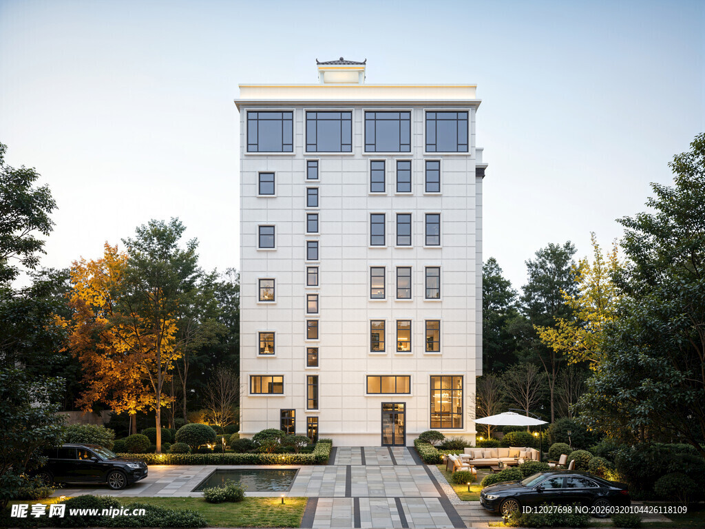 现代风格高层办公建筑景观