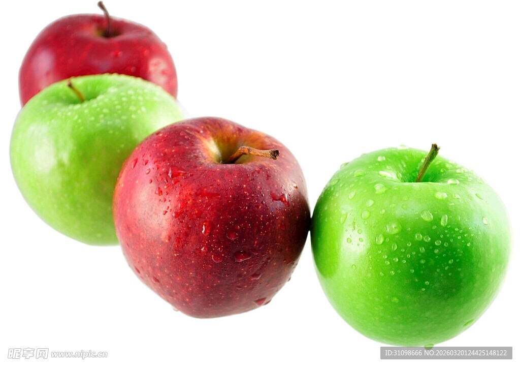 红绿苹果排列展示