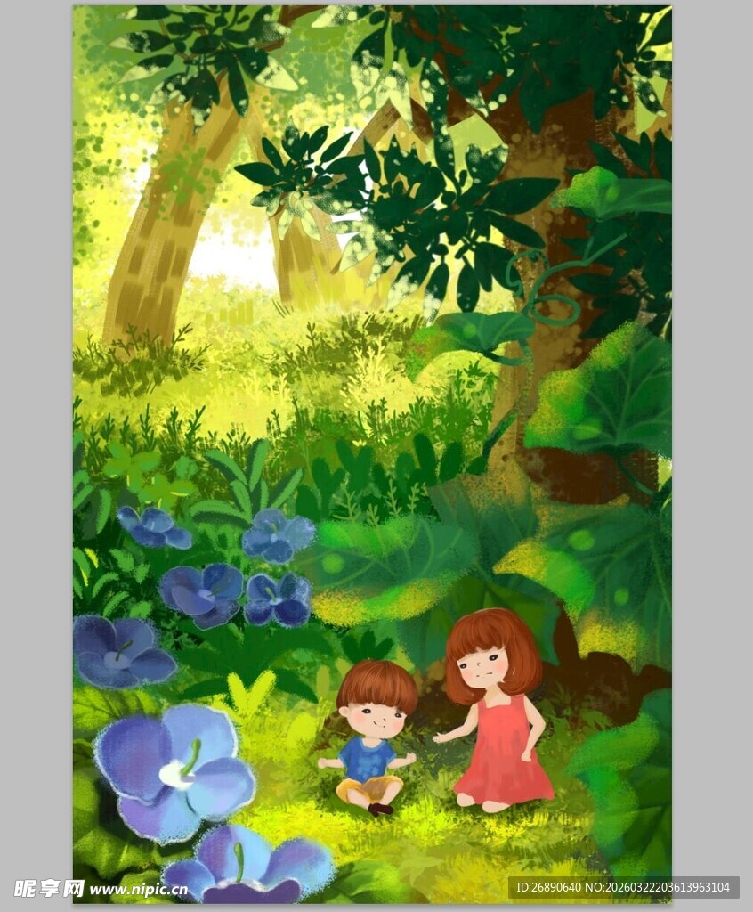 森林中孩童的奇幻时光