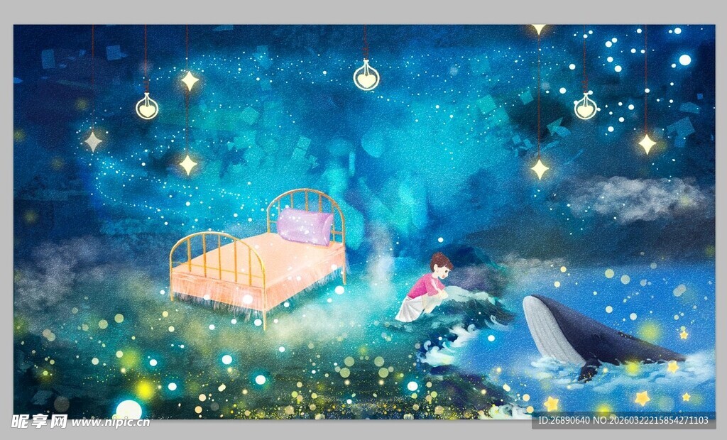 梦幻星空下的静谧小屋