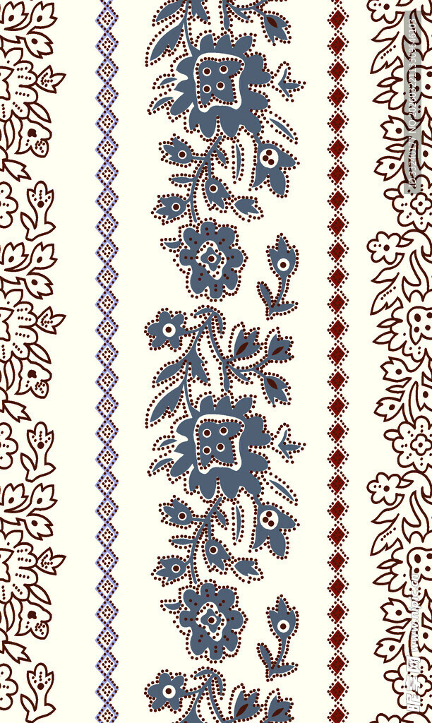 蓝白花卉图案 碎花