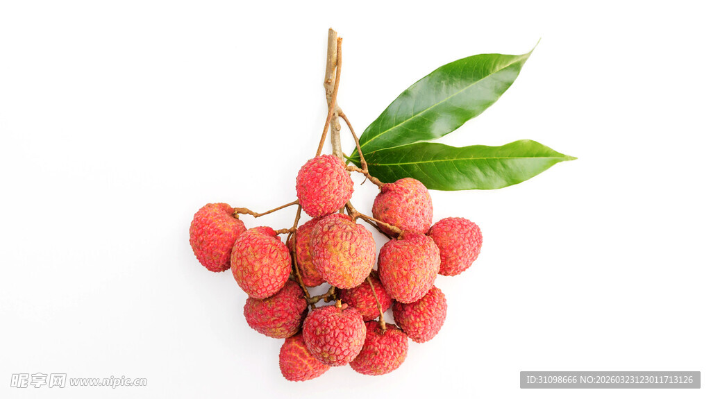 新鲜诱人的荔枝果实