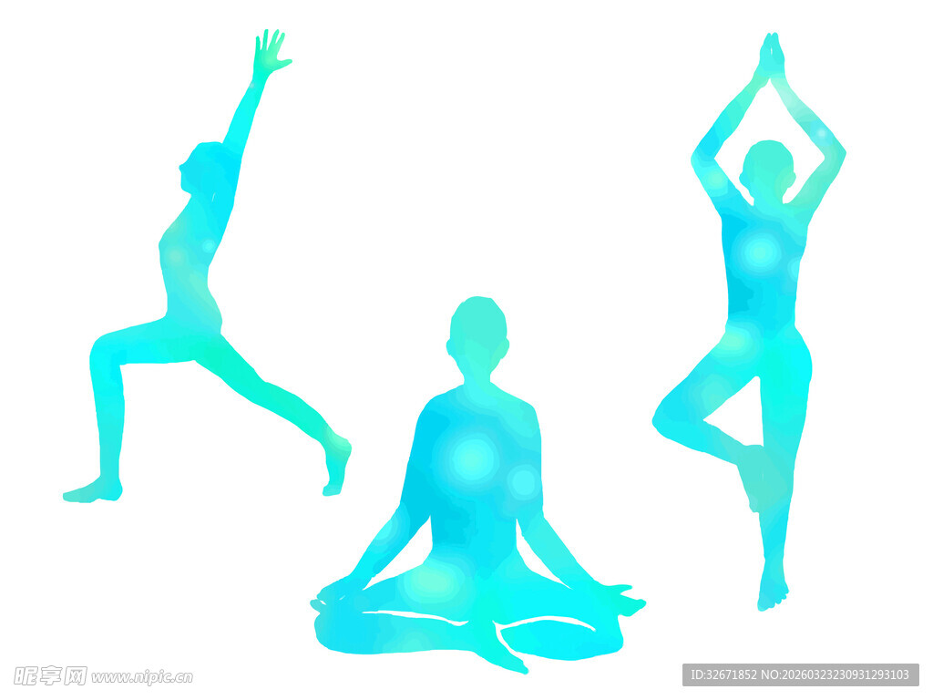 瑜伽姿势剪影