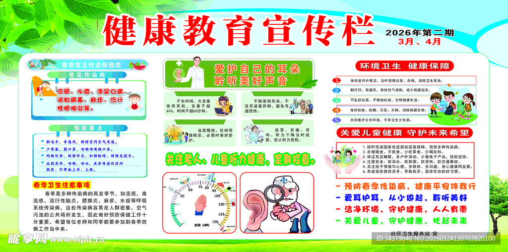 健康教育宣传栏展示