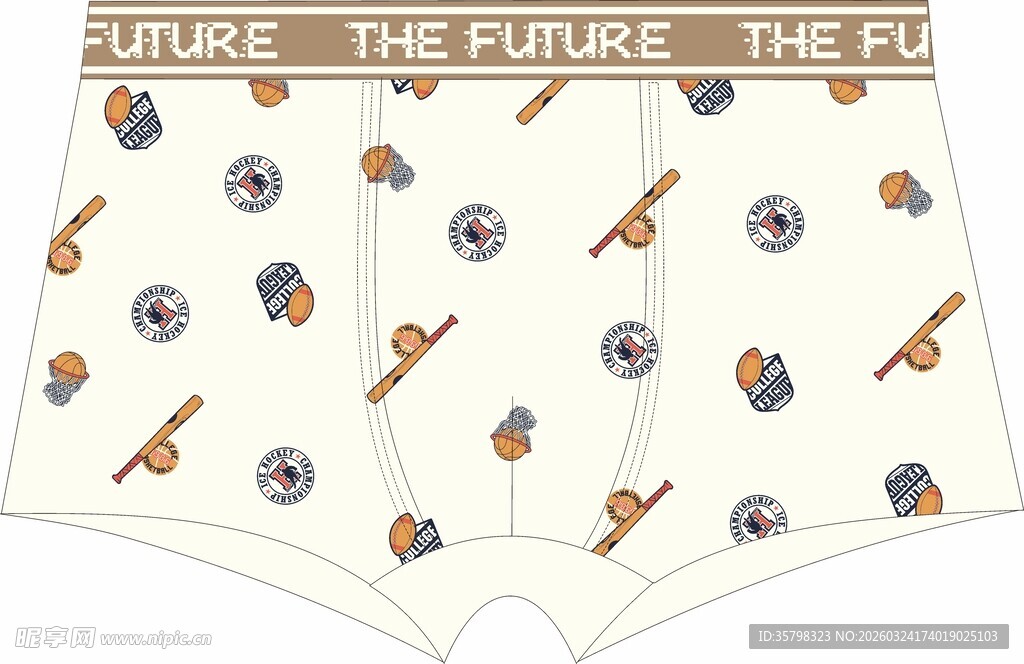 卡通图案男士平角内裤