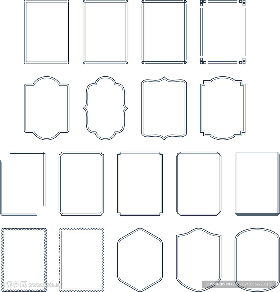 多样几何形状边框集合