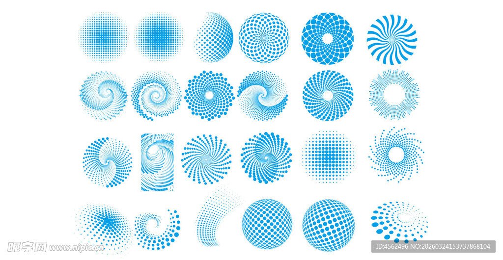 蓝色圆形图案设计素材