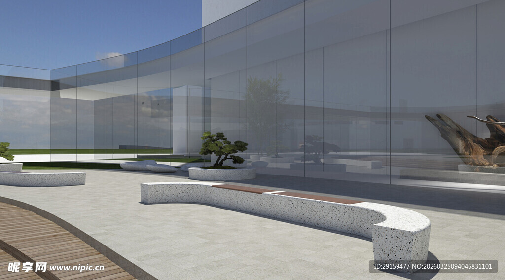 现代简约户外休憩空间