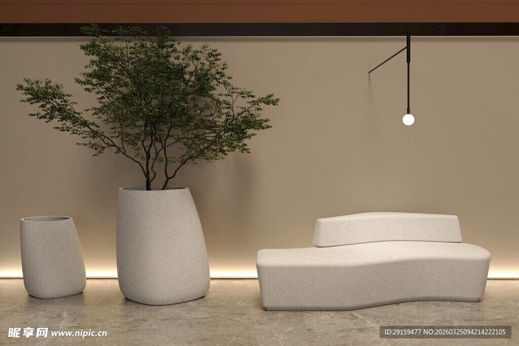 简约室内绿植与艺术家具