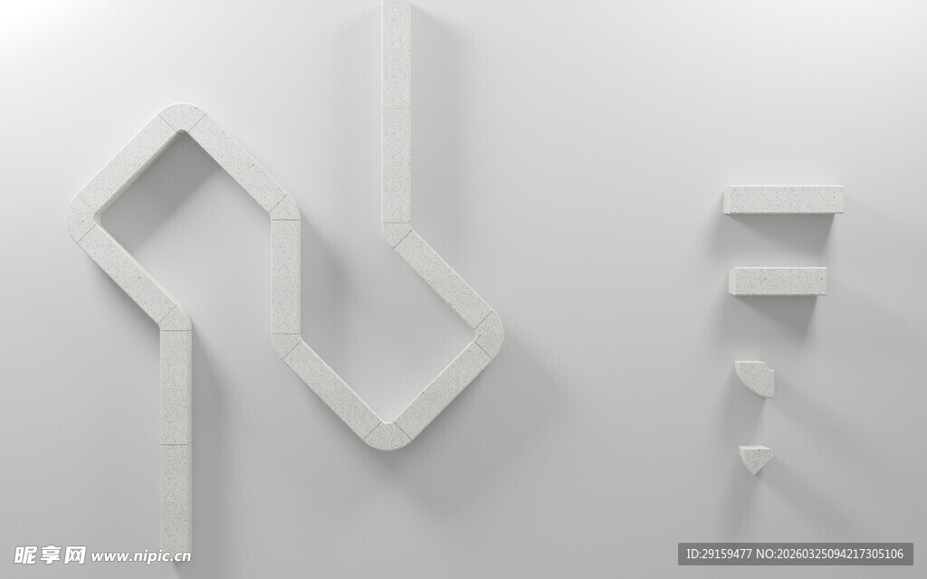 白色几何建筑模型