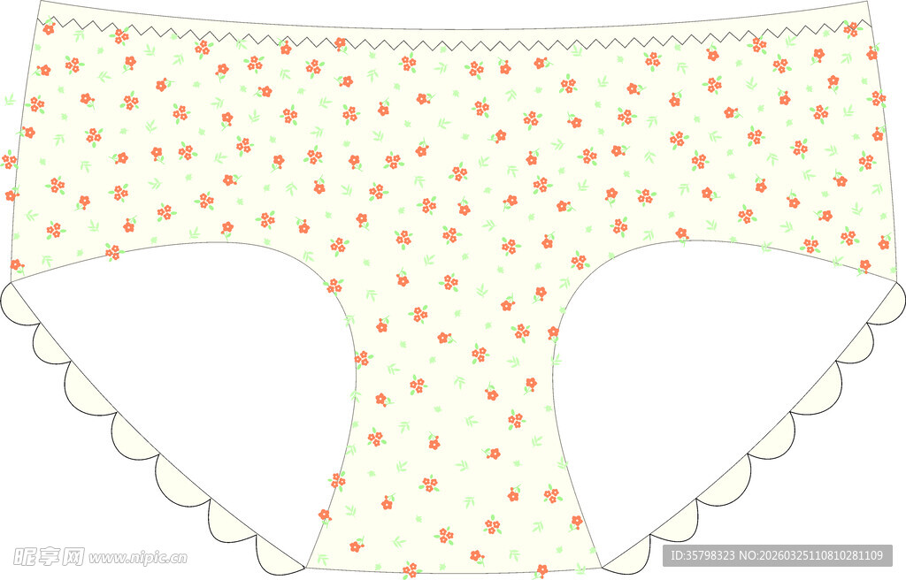 波点花边女士内裤设计