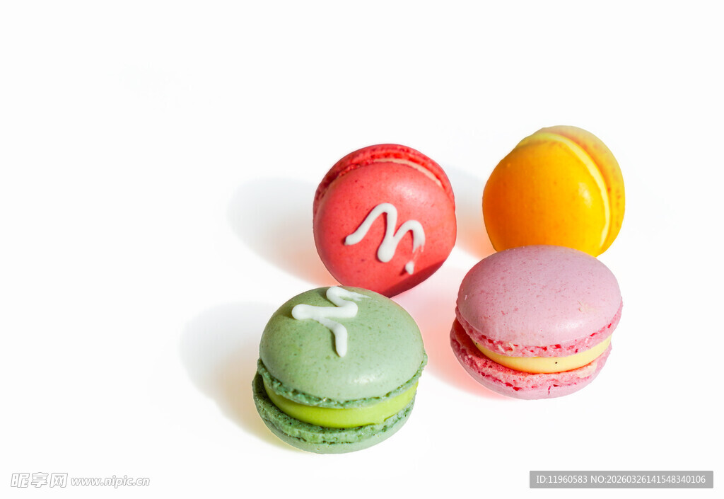 多彩马卡龙甜点展示