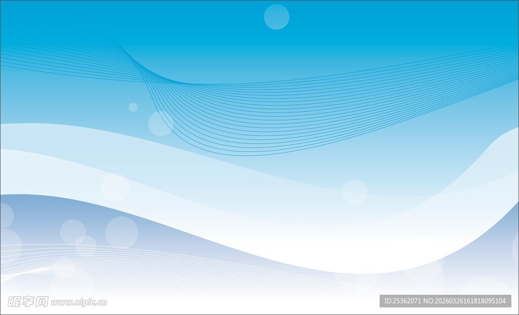 清新蓝白渐变波浪背景图