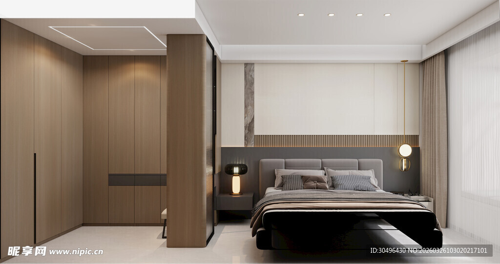 现代简约风卧室室内设计