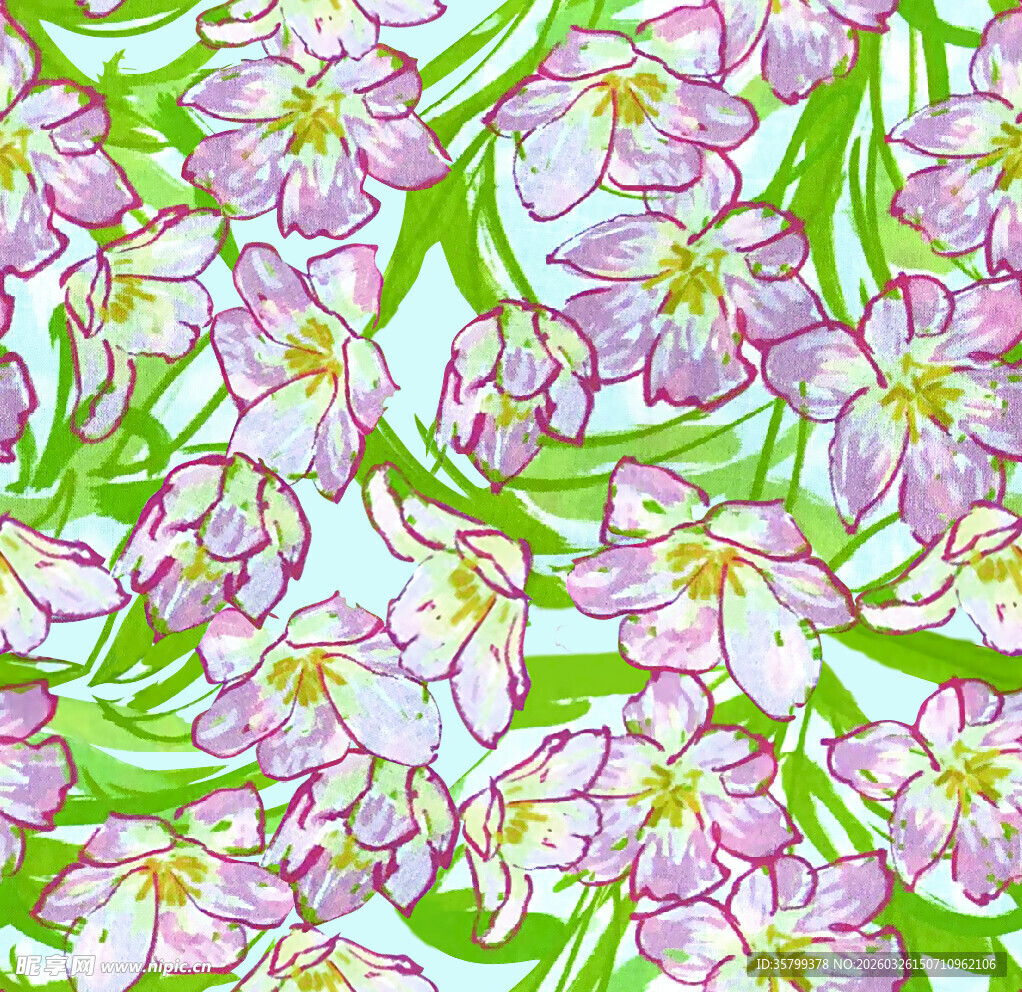 粉色花卉无缝图案背景