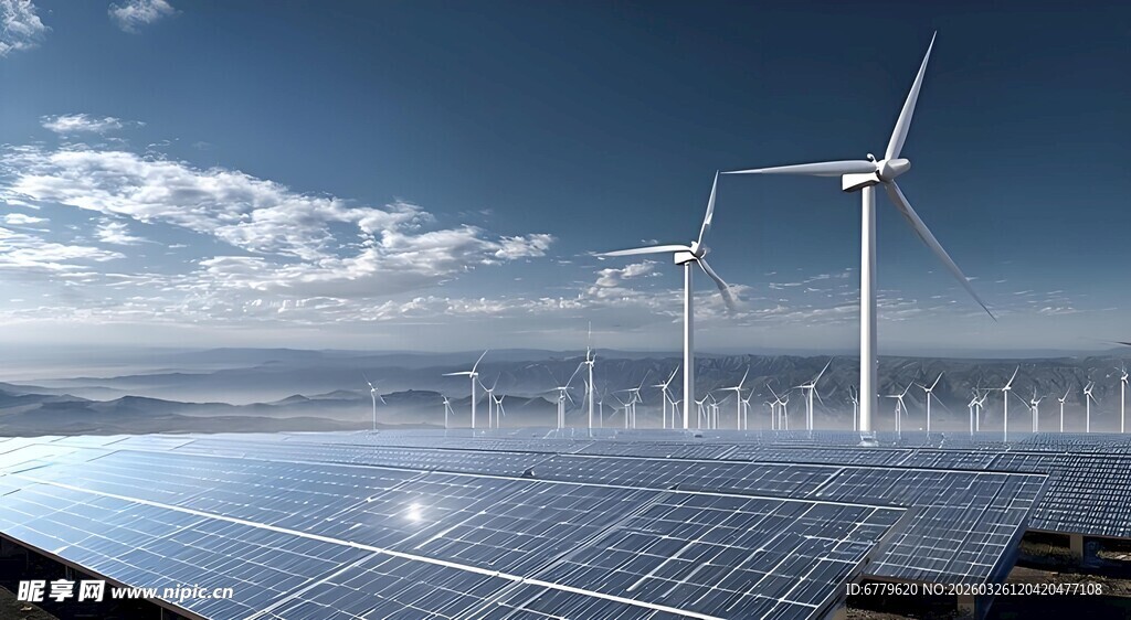 风电光伏并立的美丽风光