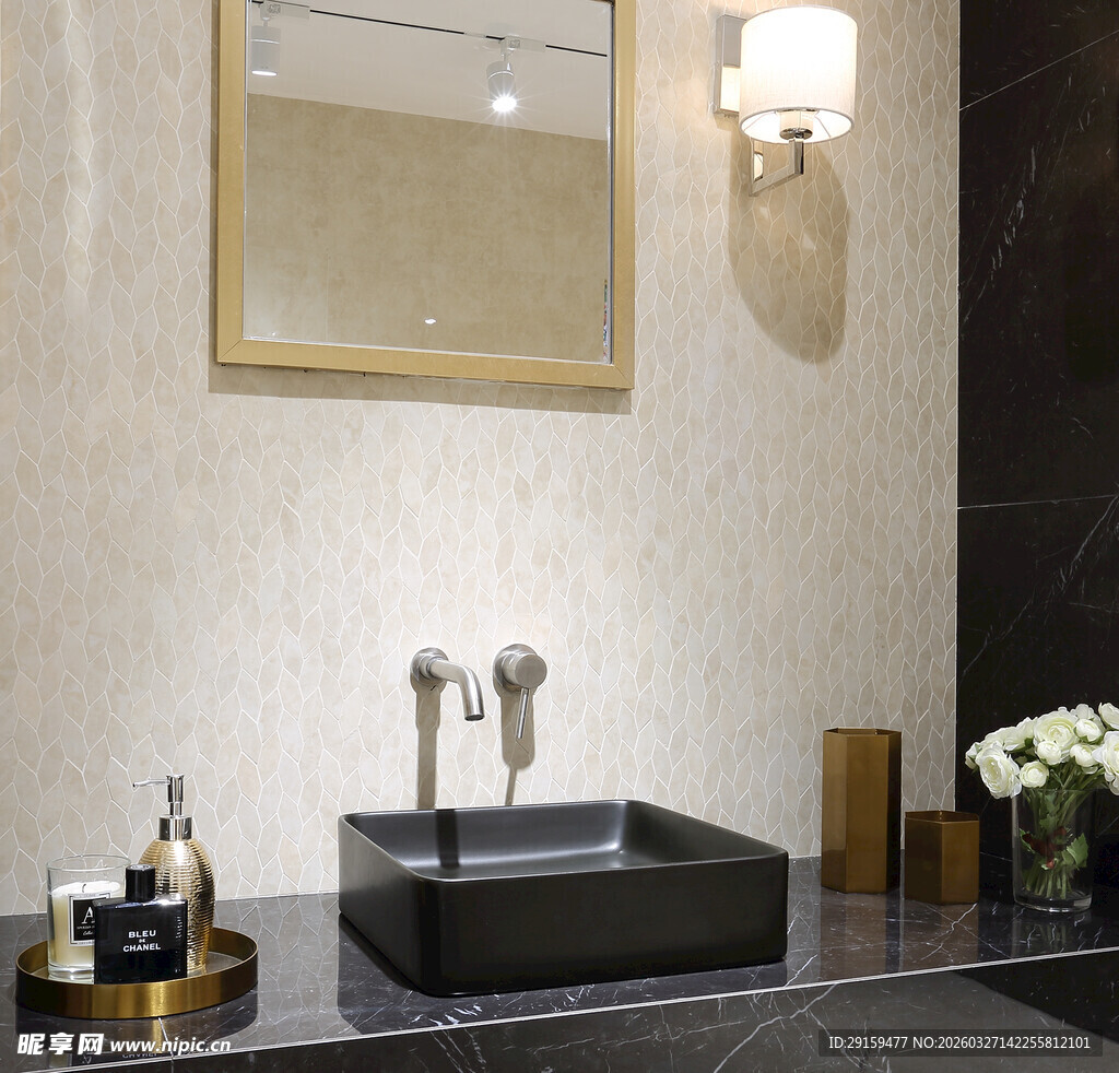 现代简约风格洗手台一角