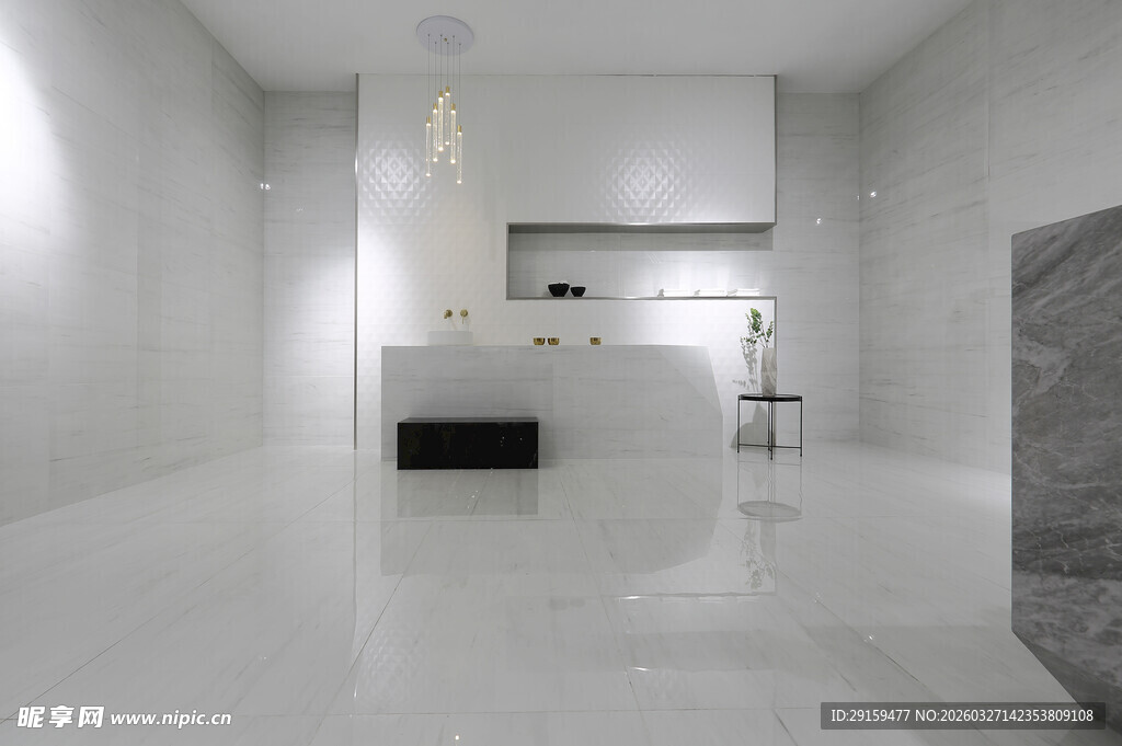 现代简约白色系厨房空间