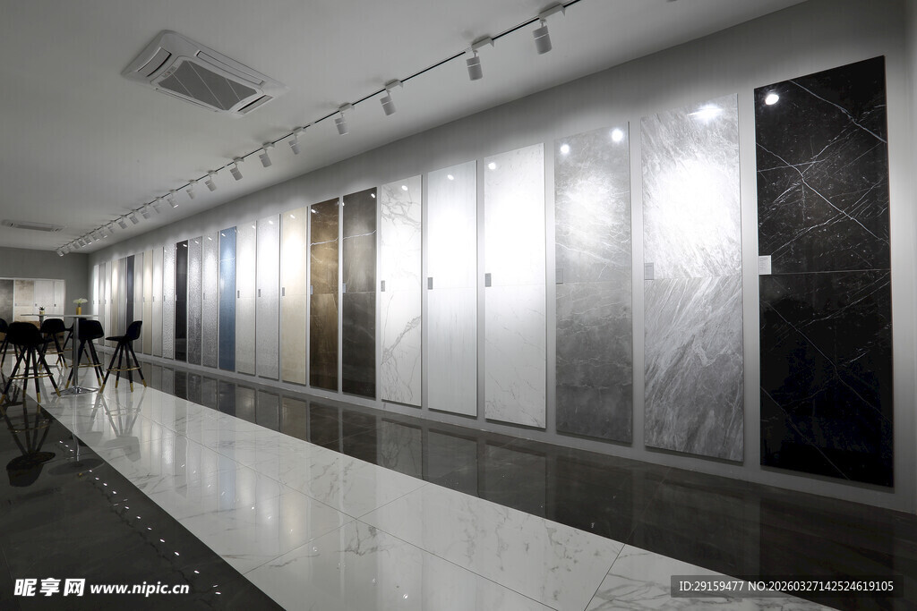 现代展厅墙面装饰材料展示