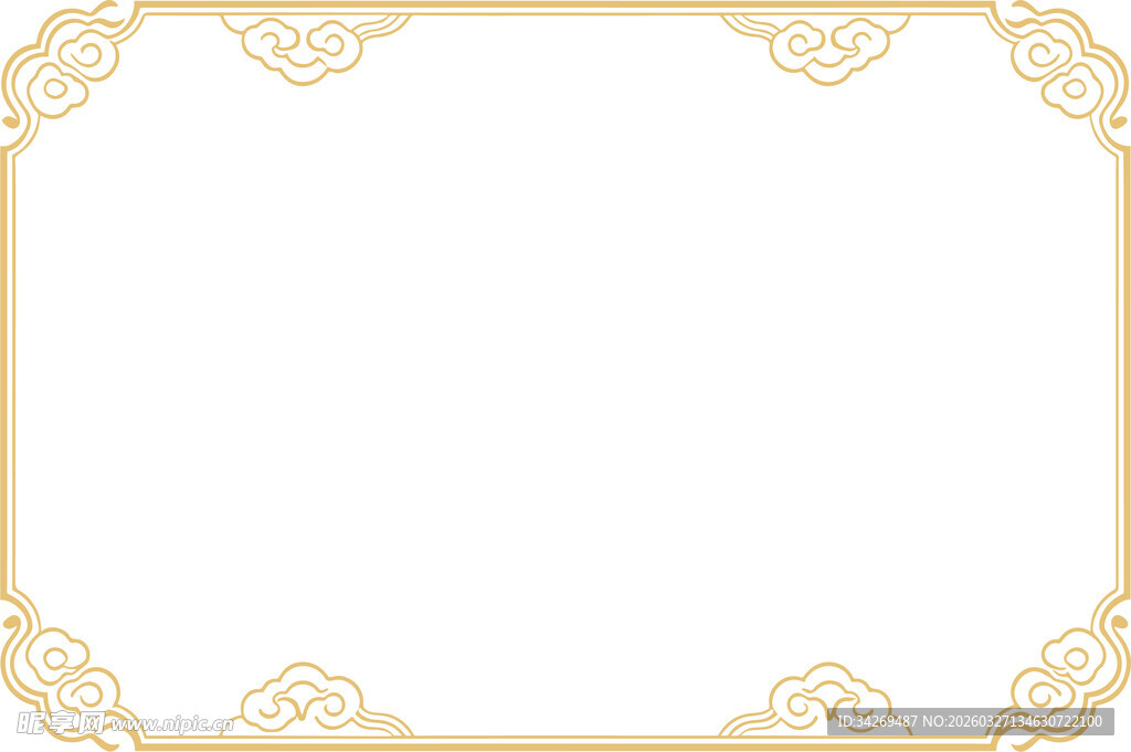 金色花纹边框装饰图案